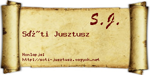 Sóti Jusztusz névjegykártya